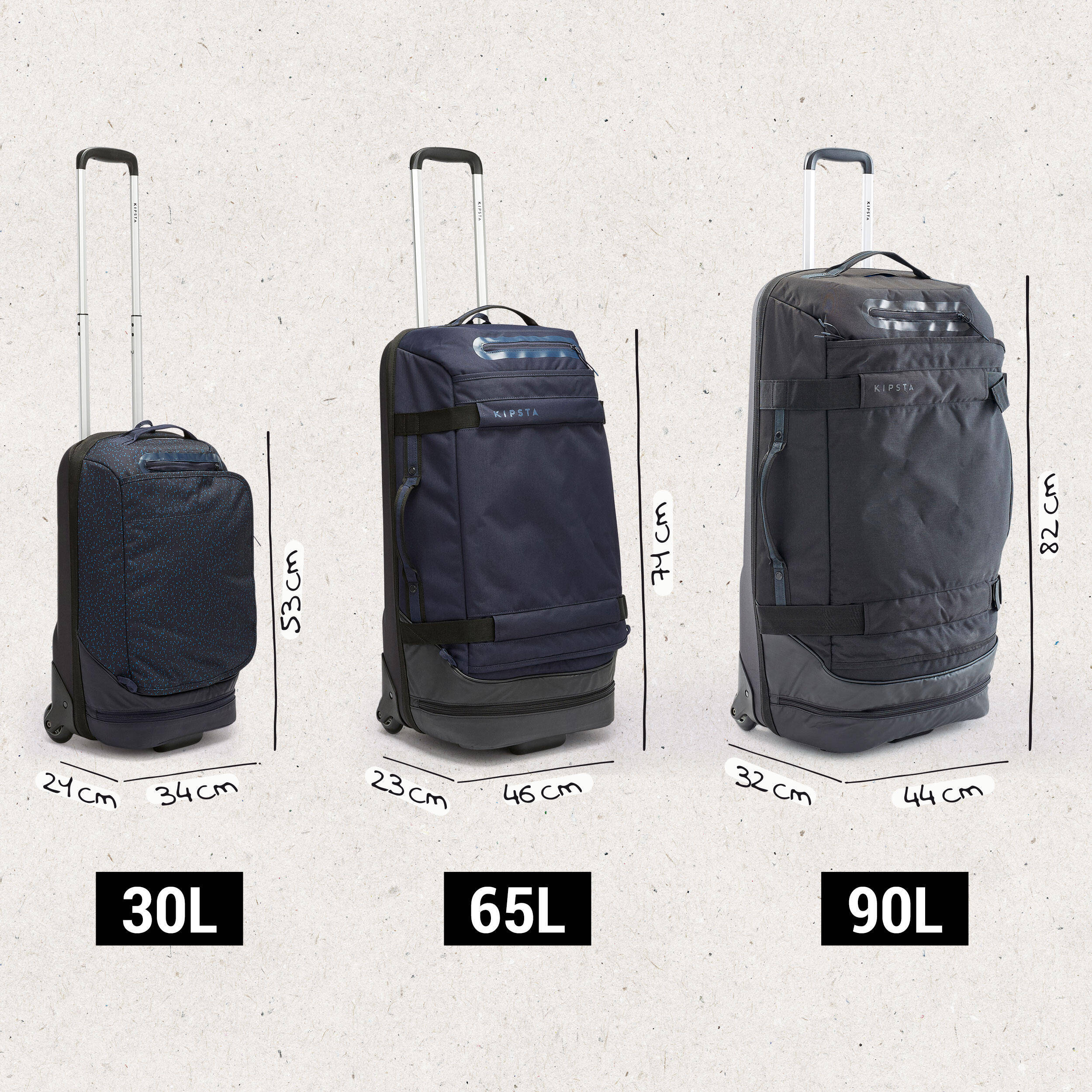 Trolley Bag Checkin 140cm 65L Baggage
71x46x23cm
Blue -  3