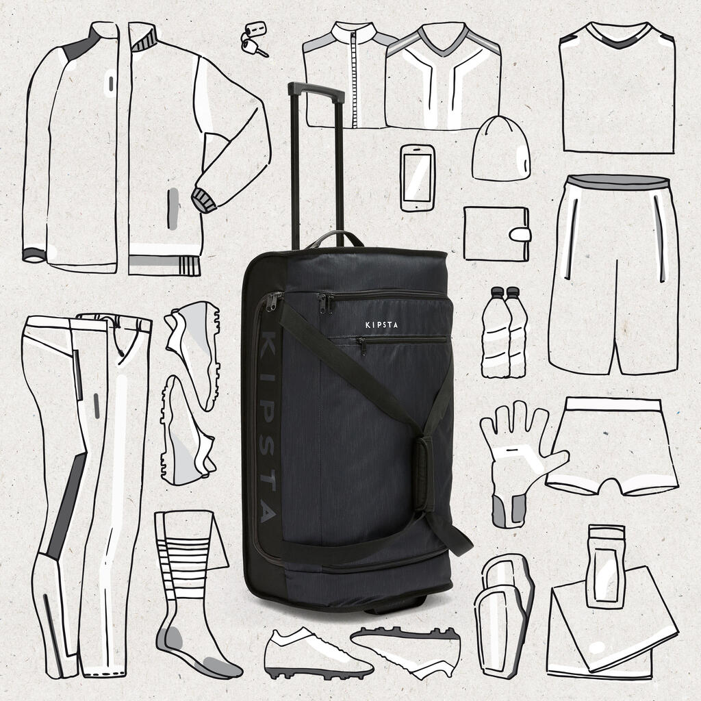 70L Suitcase Essential - Black/Grey