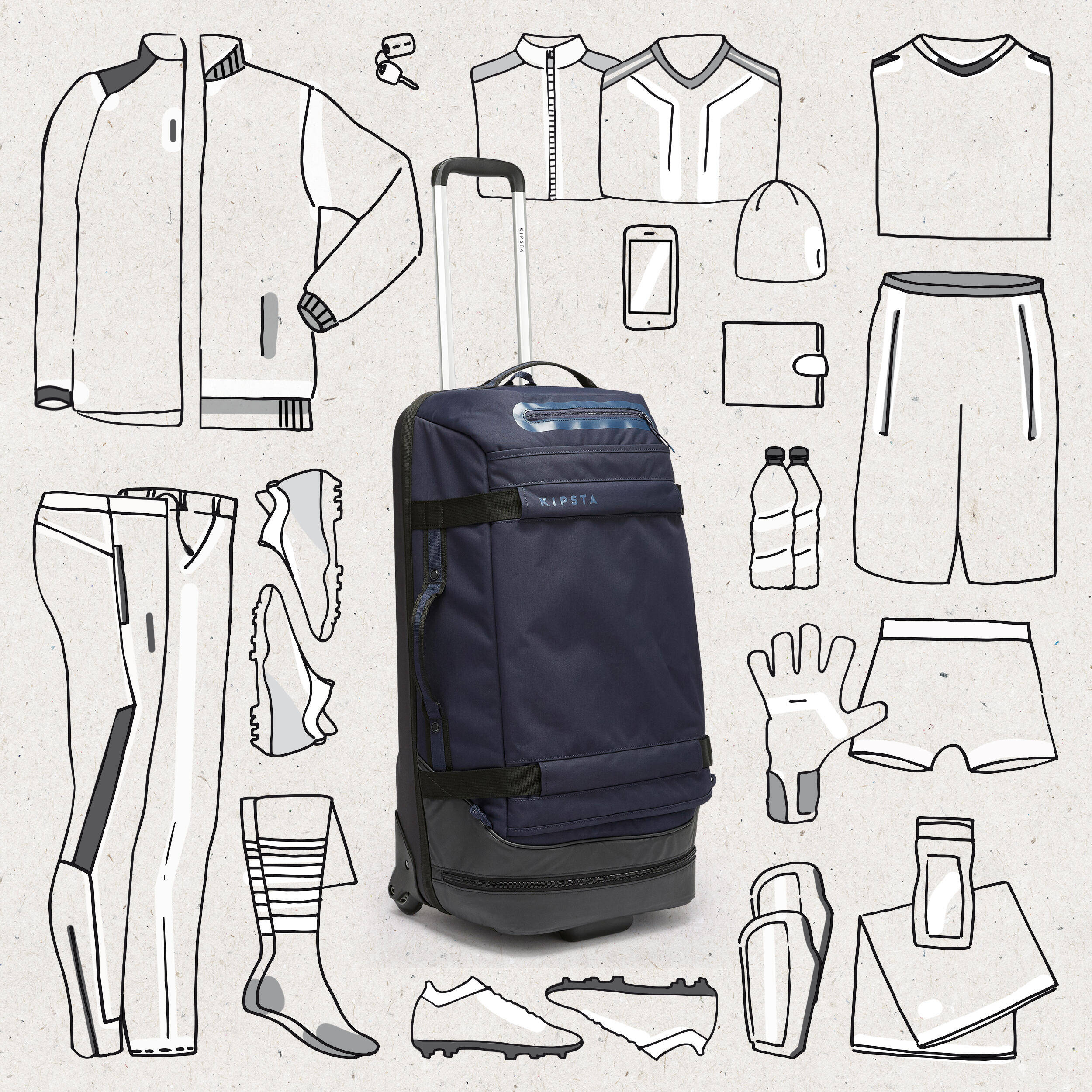 Trolley Bag Checkin 140cm 65L Baggage
71x46x23cm
Blue -  2