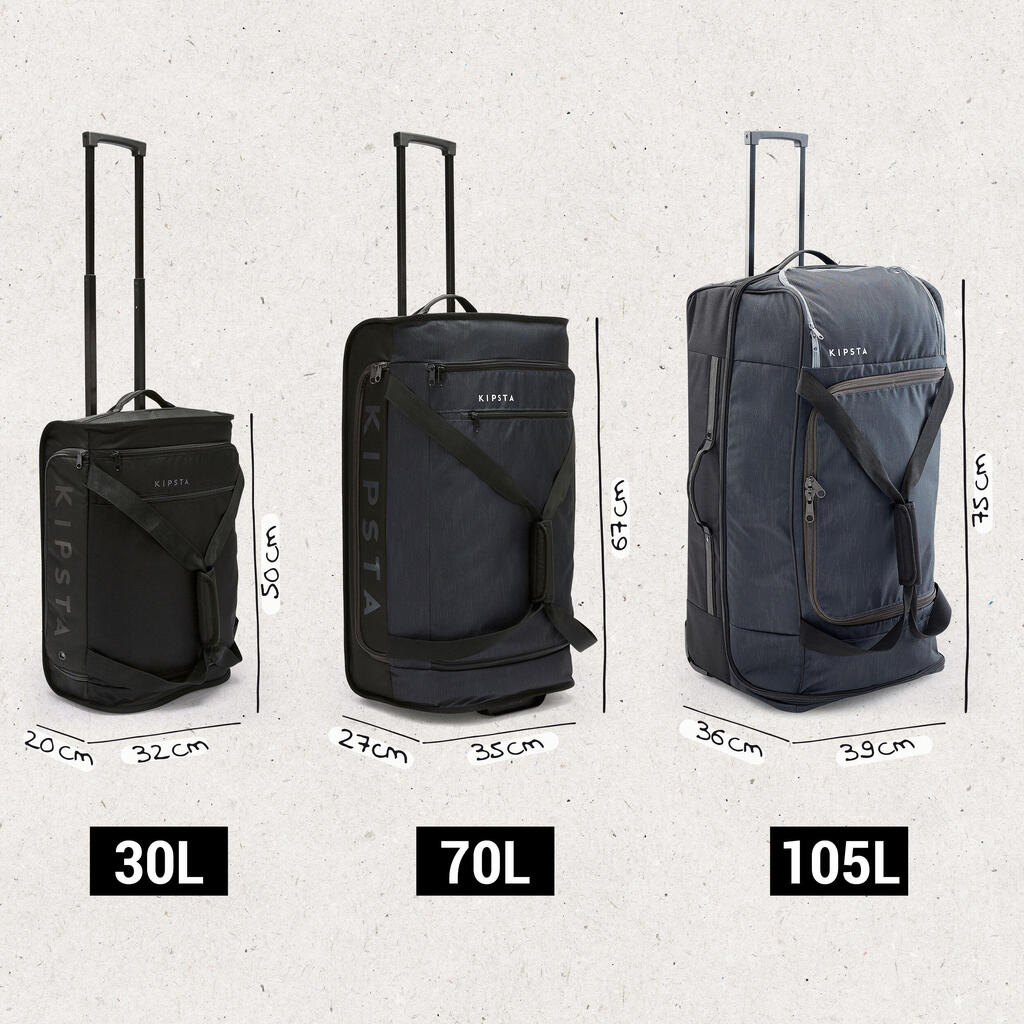 70L Suitcase Essential - Black/Grey