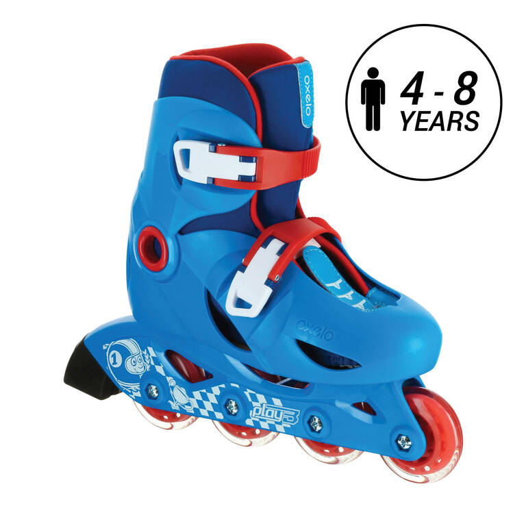 Kids' Inline Skates Play 3  - Blue/Red