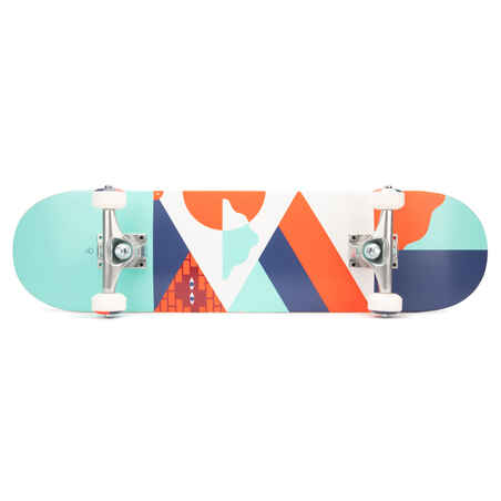 Kids' Skateboard 8-12 Years CP100 Mid Size 7.6" - Geometric