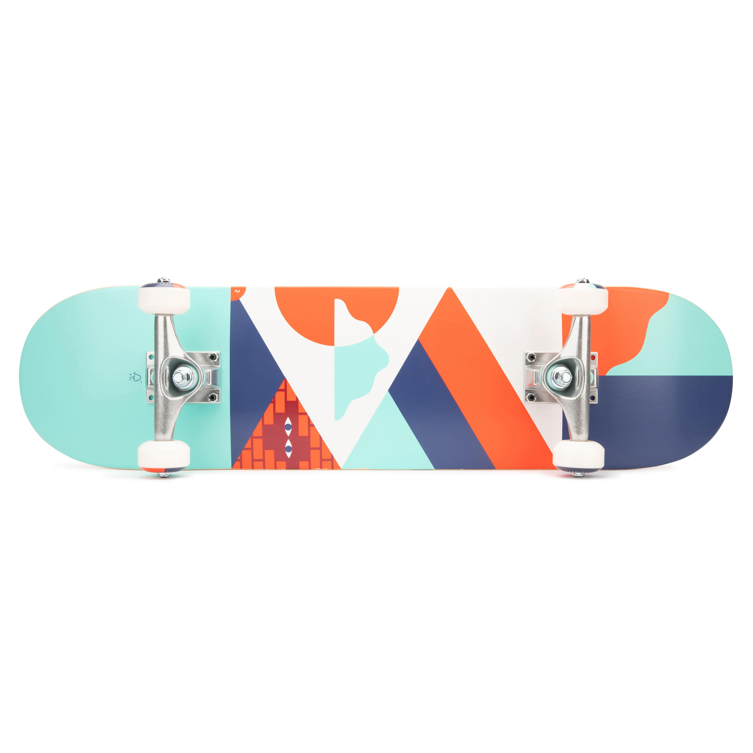 Kids' Skateboard 8-12 Years CP100 Mid Size 7.6" - Geometric 4/11