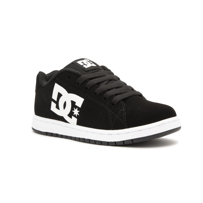 Zapatillas skate resistentes de piel Niños DC Shoes Gaveler Negro blanco