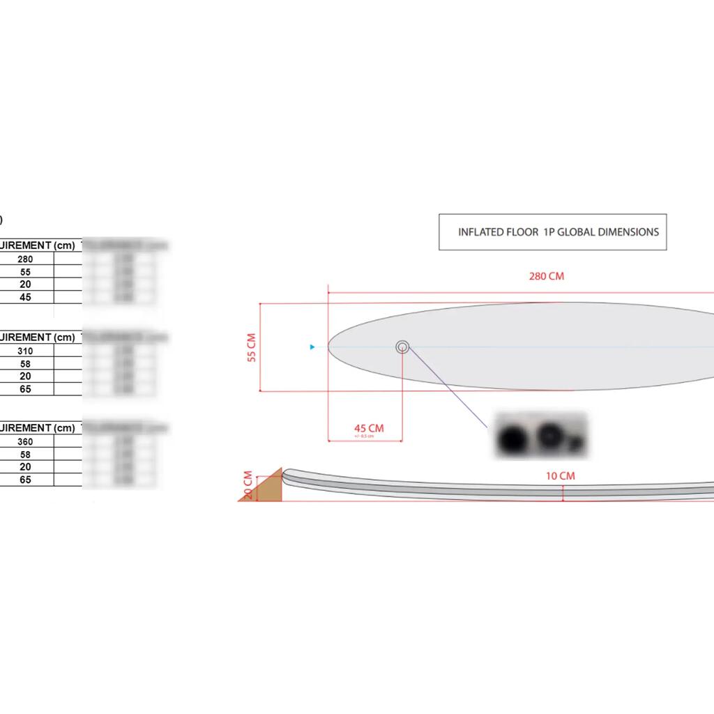 REINFORCED FLOOR BLADDER FOR ITIWIT 100 2-SEATER TEXTILE KAYAKS