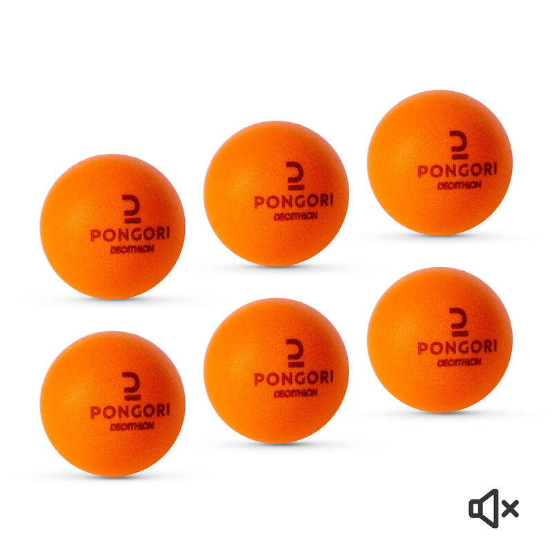 Set 6 Mingi din spumă Tenis de Masă PPB100 SILENT Portocaliu