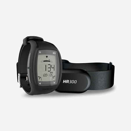 ساعة للجري لمراقبة معدل ضربات القلب - HR300 أسود/ فضي