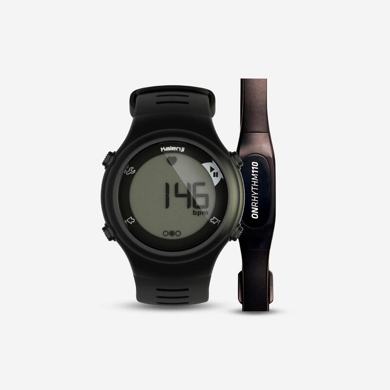 Reloj pulsómetro de running ONRHYTHM 110 negro