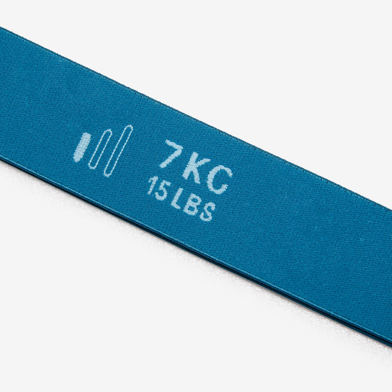 Bandă elastică textilă Fitness Rezistență 7 kg Albastru 