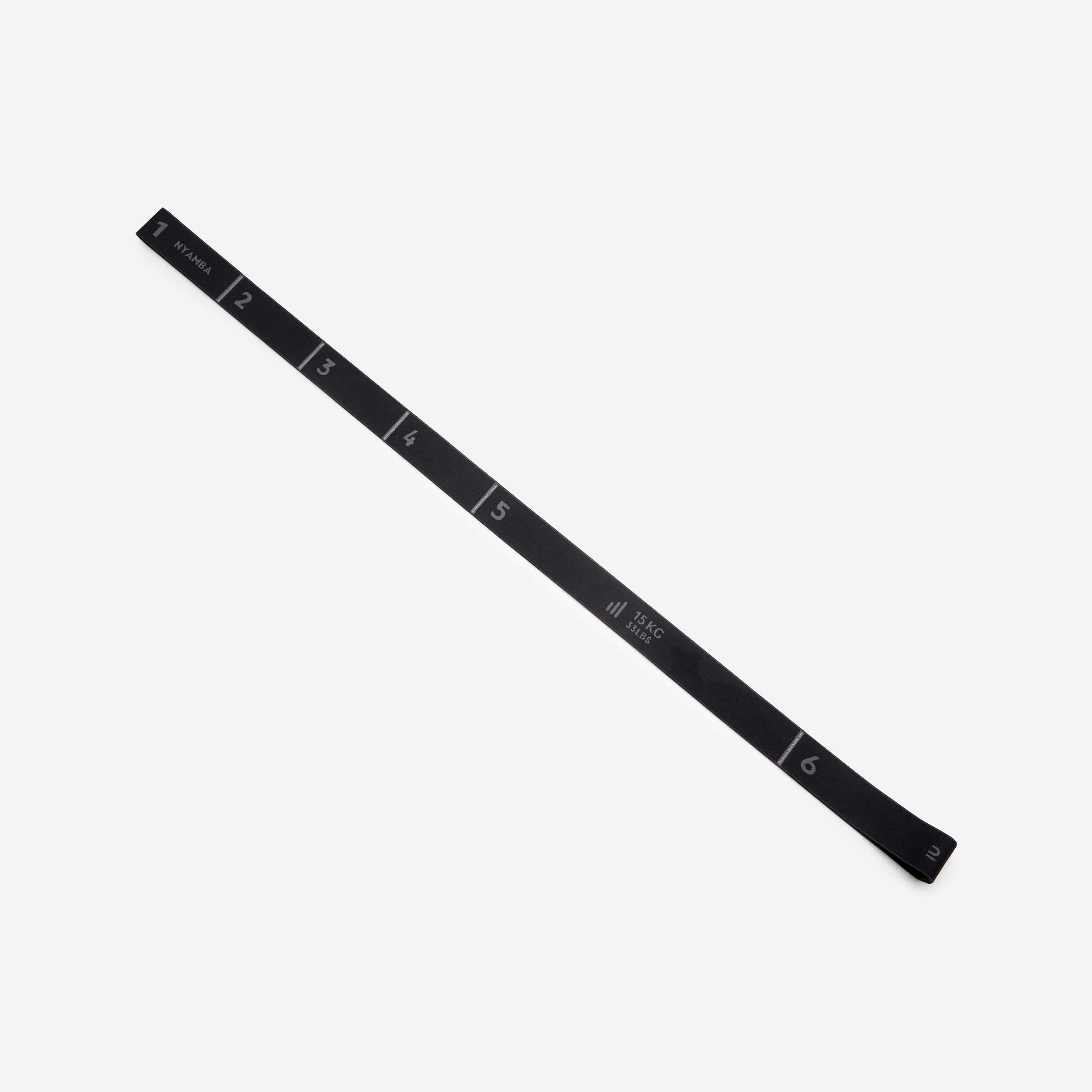 Decathlon | Elastico fitness hard resistenza 15 Kg tessuto nero |  Nyamba