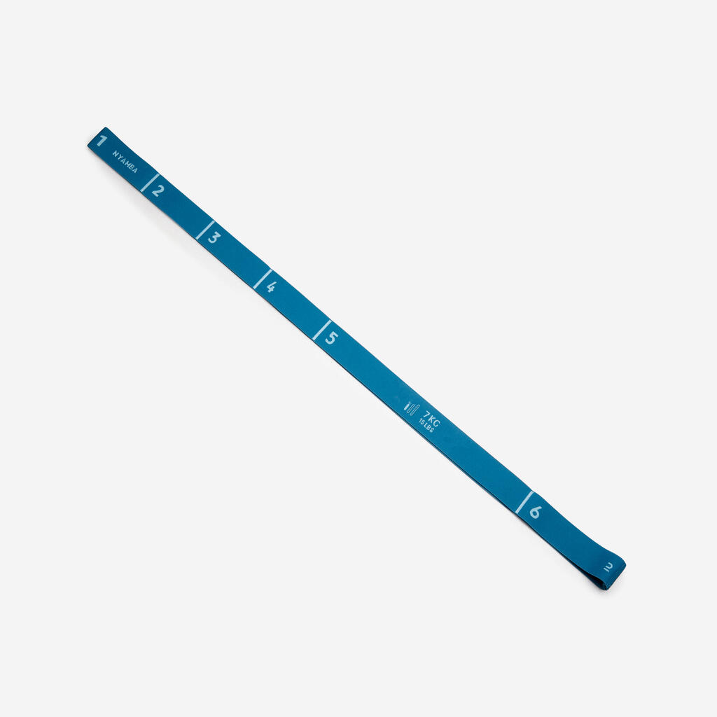 Bande élastique fitness résistance 7 kg textile - bleu marine