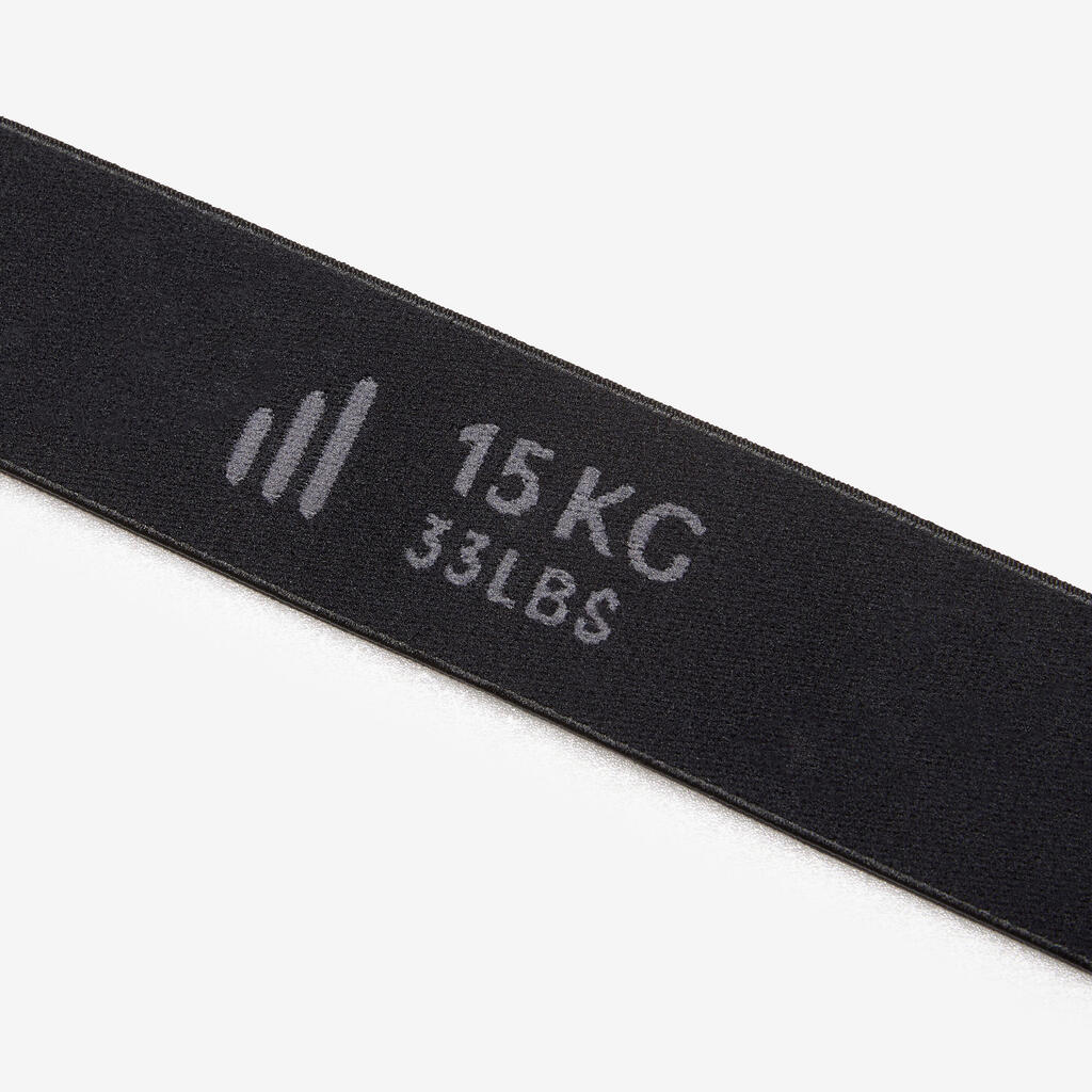 Elastic Fabric Fitness Resistance Band 15kg - Black