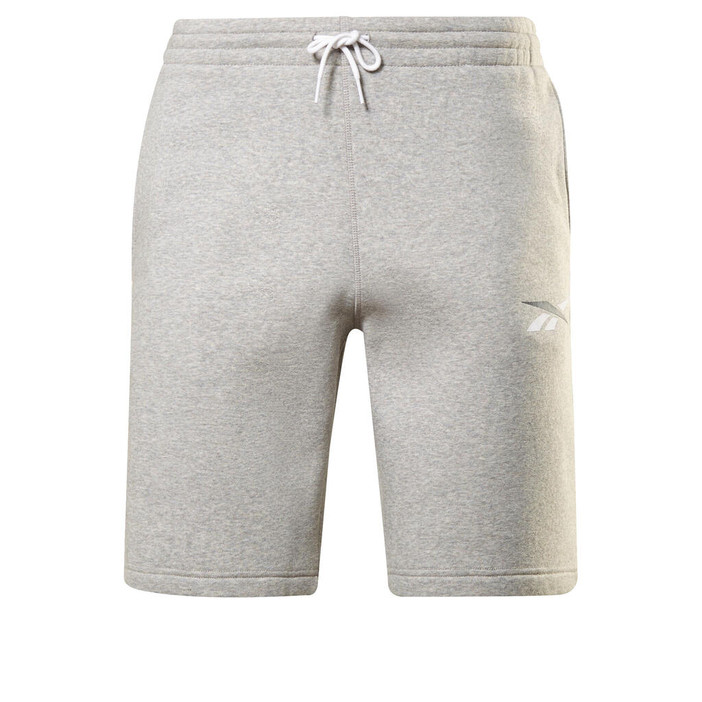 Men's Straight-Leg Cotton Fitness Shorts With Pocket - Grey