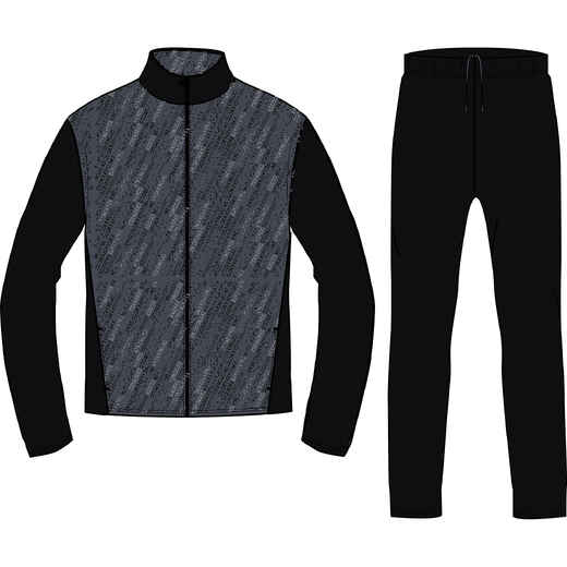 
      Kids' Breathable Synthetic Tracksuit Gym'y - Black & Print
  