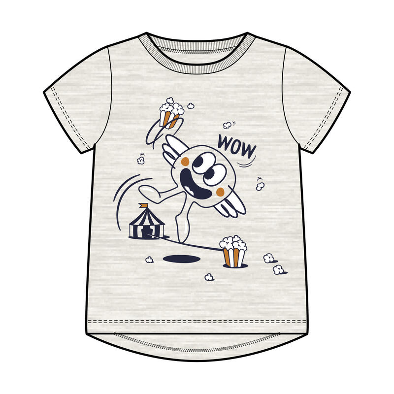 T-shirt enfant coton - Basique Beige avec motifs