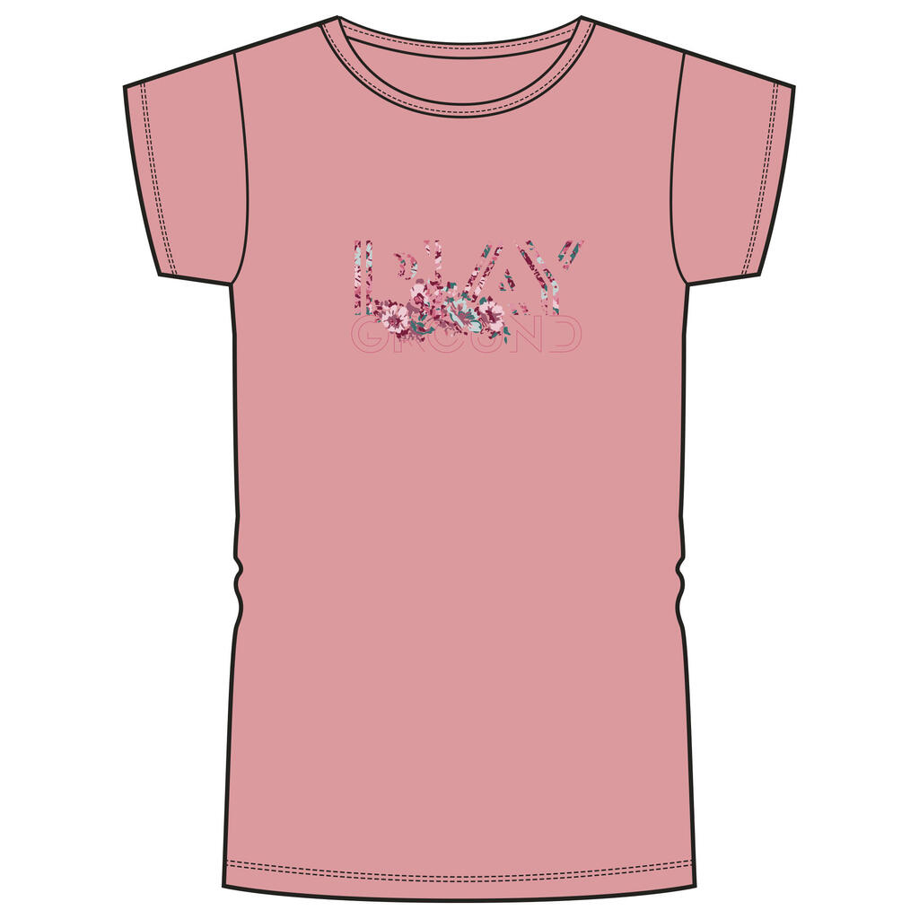Bērnu standarta kokvilnas T krekls, rozā, ar apdruku