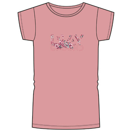 Ružičasta dečja majica kratkih rukava sa printom 100