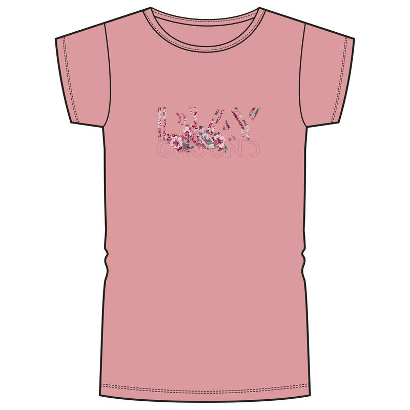 T-Shirt Basic Baumwolle Kinder rosa mit Print