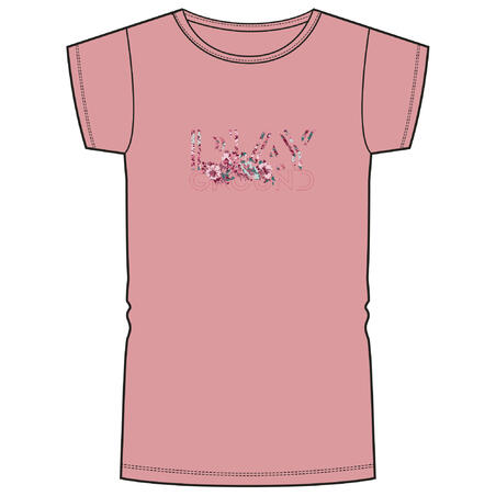 T-shirt enfant coton basique rose imprimé