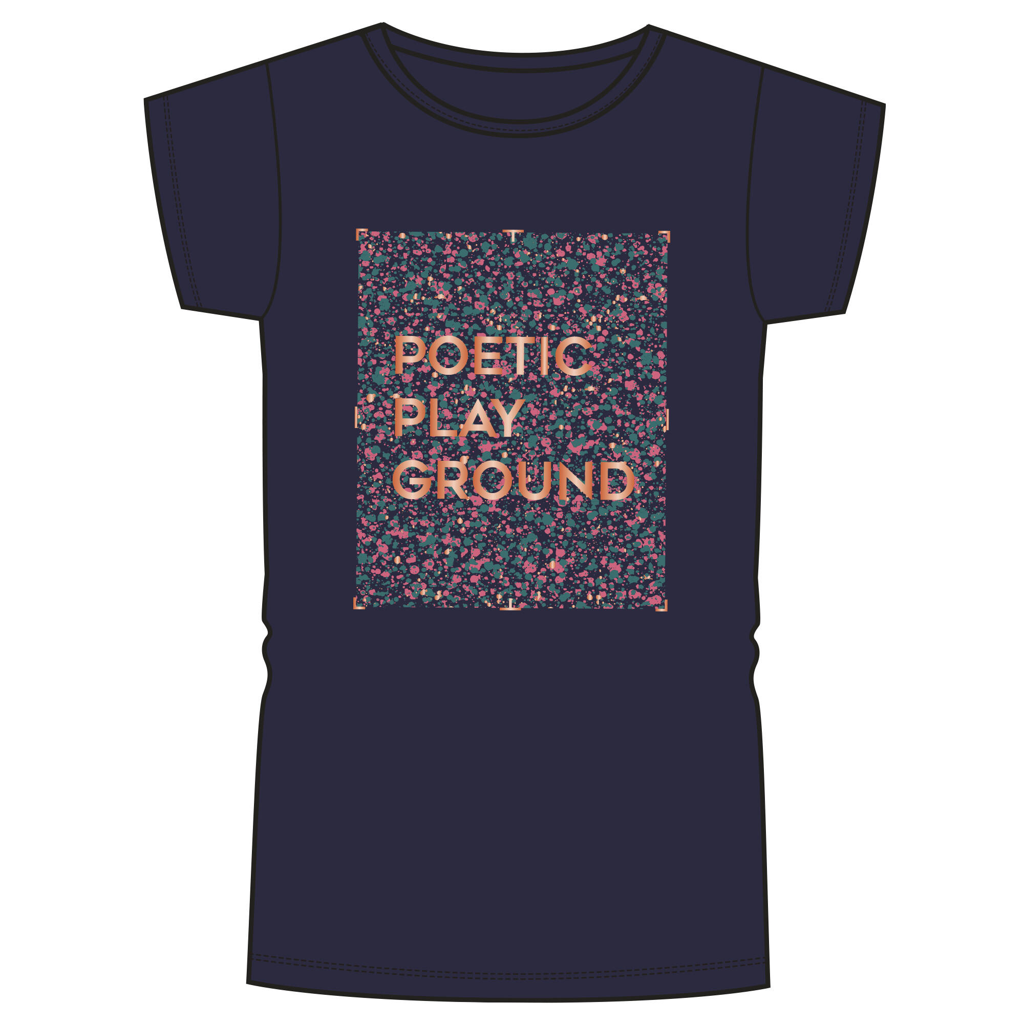 T-shirt bambina ginnastica 100 cotone 100% blu con stampa 5/5