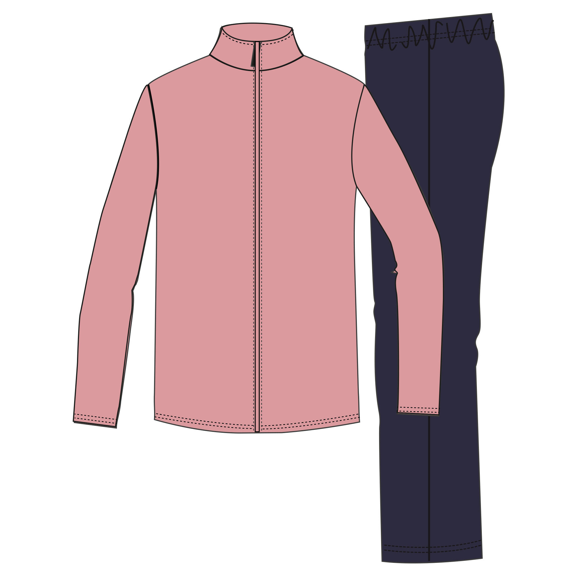 Conjunto deportivo Gym'y Niños Rosa Pantalón Azul Marino Sintético Transpirable 19/19
