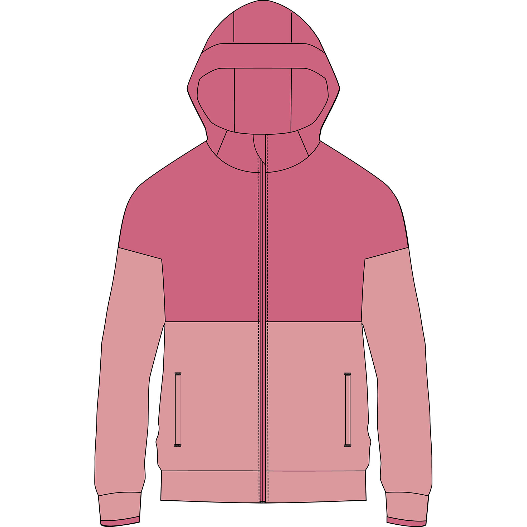 Sudadera de algodón transpirable con cierre y capucha para niños 900 - Rosa  8/8