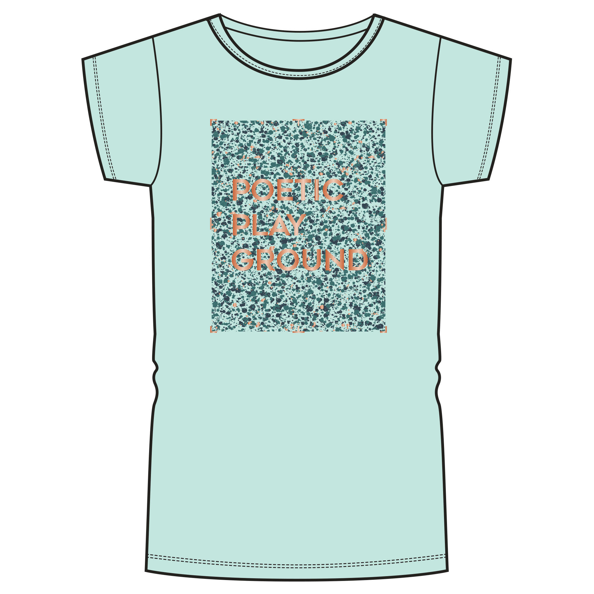 T-shirt enfant coton basique vert clair imprimé 6/6
