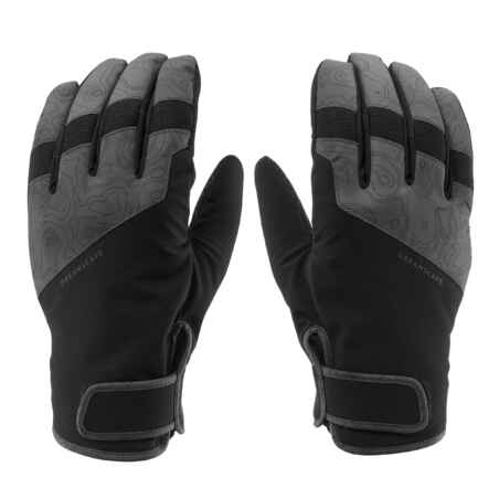 150 LIGHT WATERPROOF SKI AND SNOWBOARD GLOVES-GREY AND BLACK