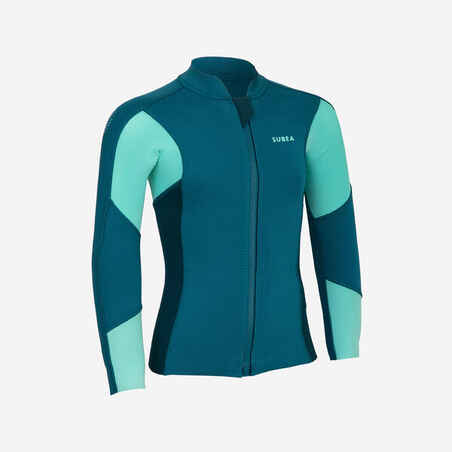 Kids top anti-UV long-sleeved 1.5 mm neoprene blue