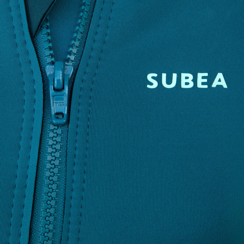 Uv-werend zwemshirt met lange mouwen voor kinderen neopreen 1,5 mm blauw