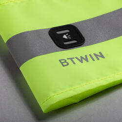 Bandeau de visibilité de sac à dos jour/nuit jaune fluo - B'Twin