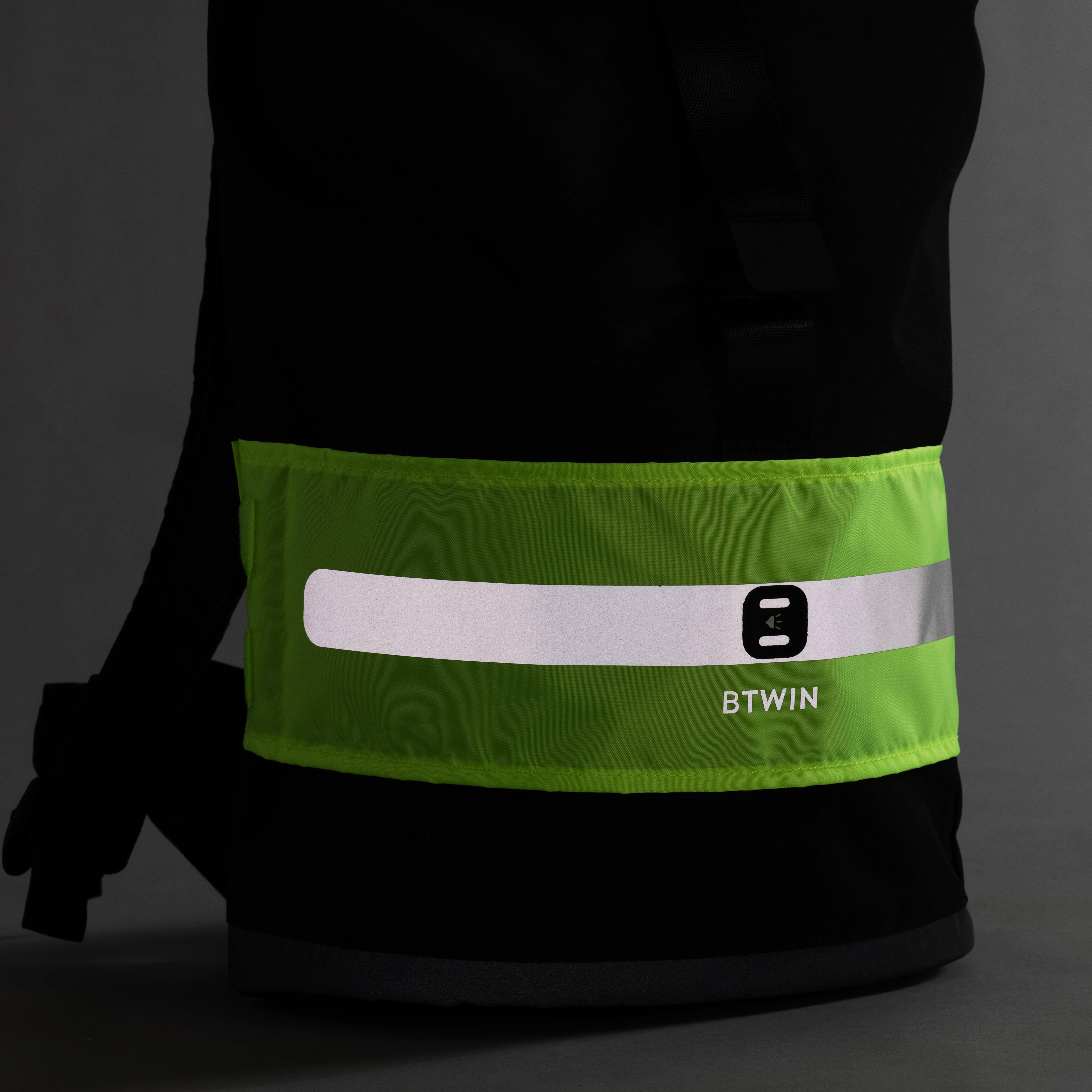 Day and Night Visibility Bag Band - Neon Yellow - BTWIN