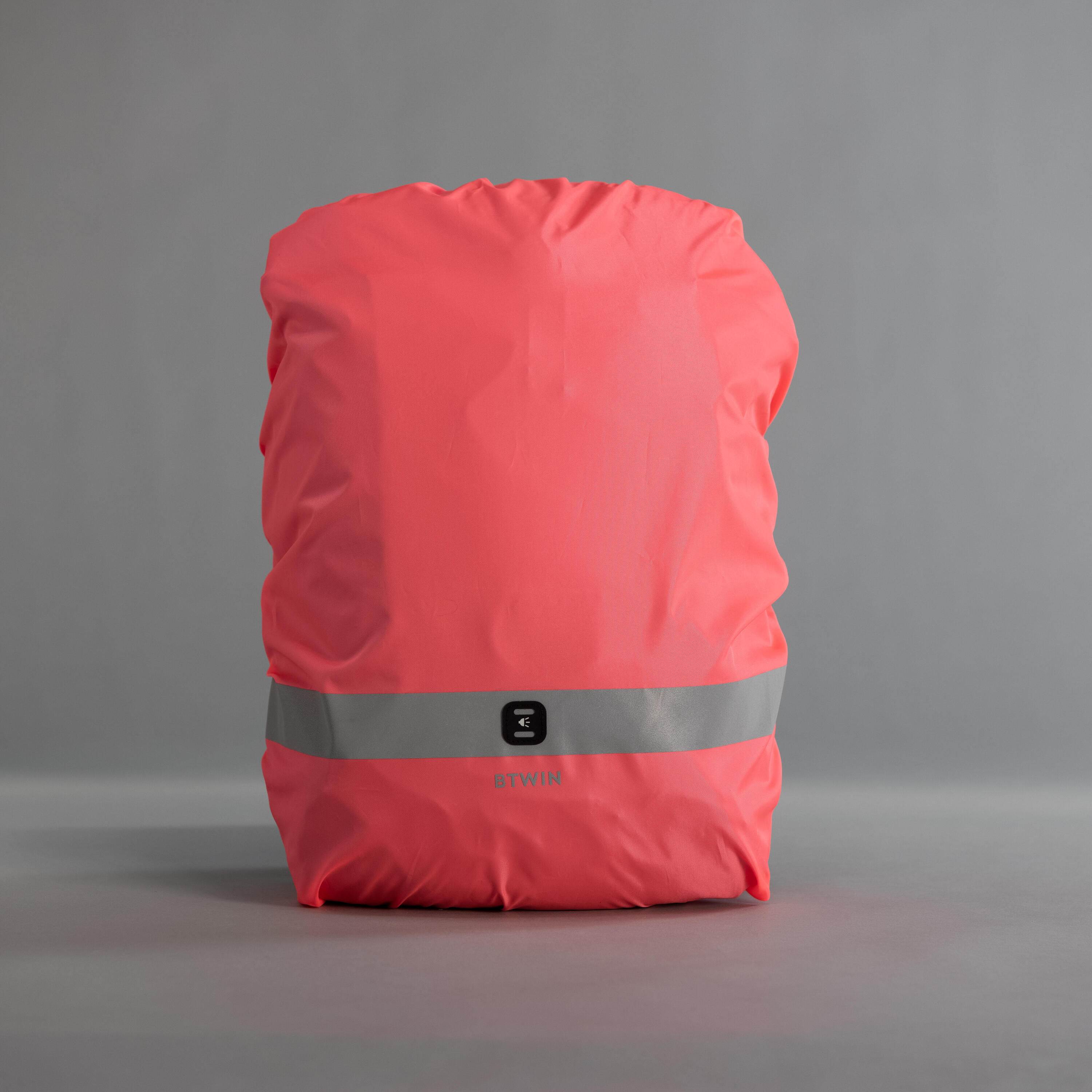 BTWIN Waterproof Day/Night Visibility Bag Cover - Neon Pink