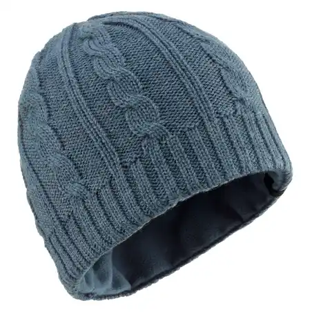Adult Ski Cable knit Wool Hat - Navy