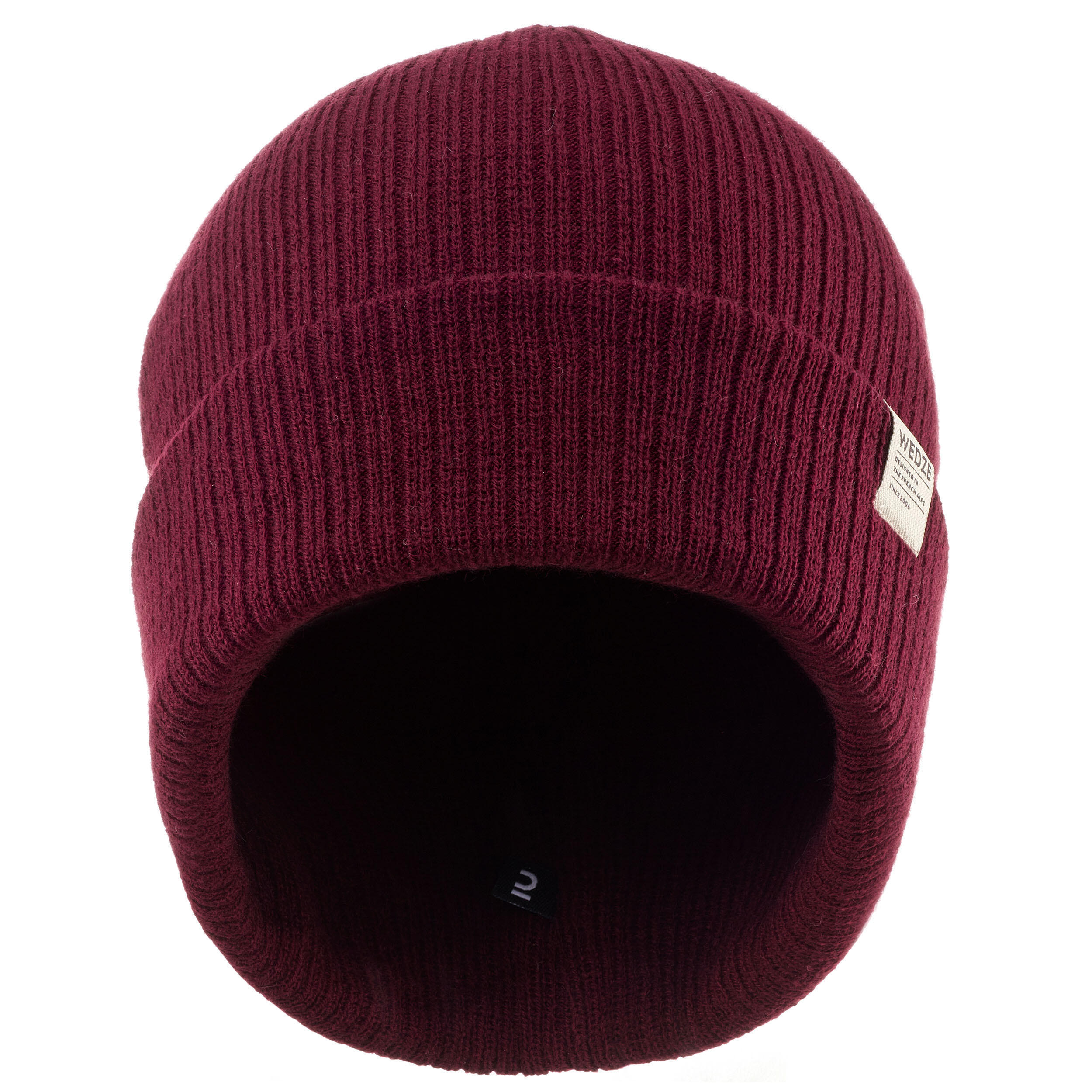 ADULT SKI HAT - FISHERMAN - BURGUNDY 4/9