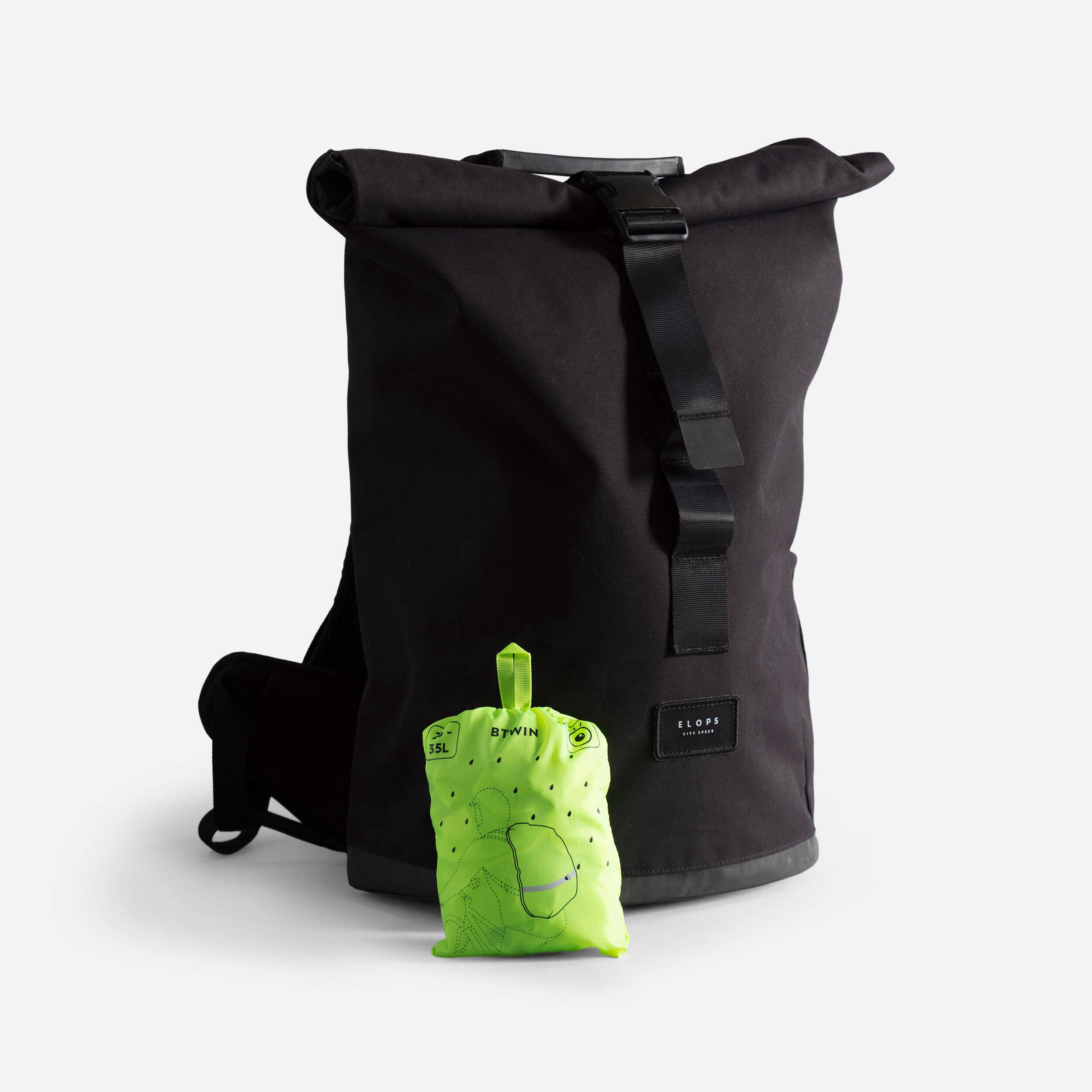 Waterproof Day/Night Visibility Bag Cover - Neon Yellow -  2