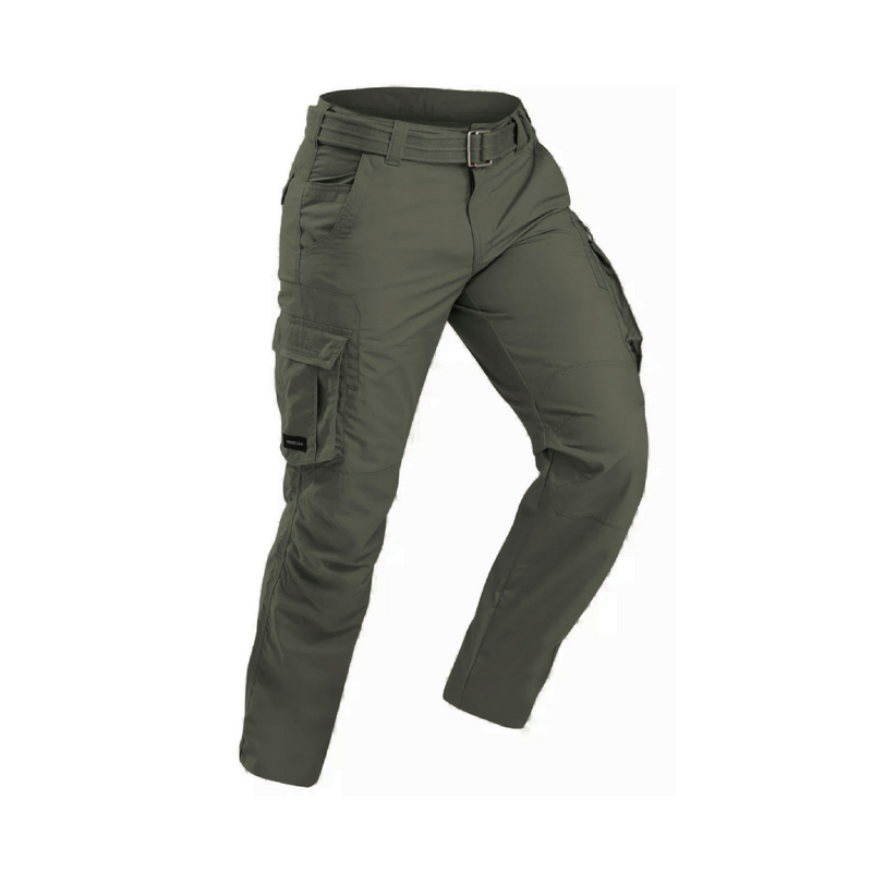 Pantalon cargo de trek voyage TRAVEL 100 kaki Homme pour les clubs et collectivites Decathlon Pro