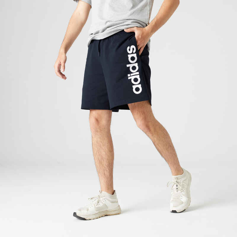 Shorts Fitness gerade Baumwolle mit Tasche Herren blau Shorts Fitness gerade Baumwolle mit Tasche Herren blau