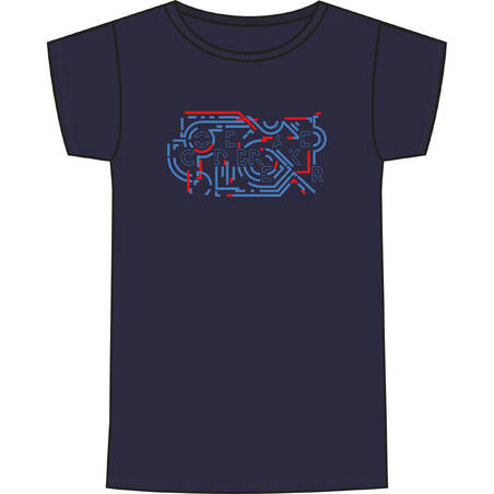 Kids' Basic Cotton T-Shirt - Navy Print