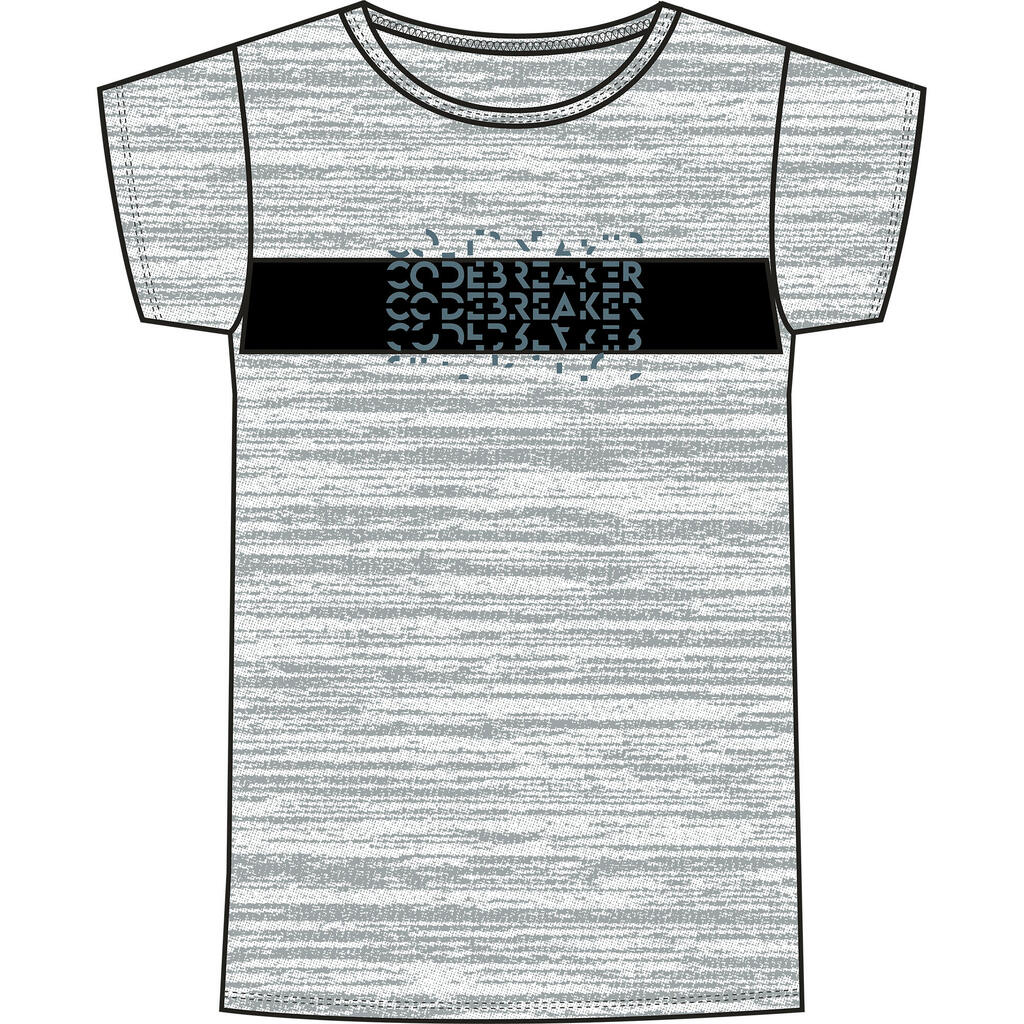 T-Shirt Basic Baumwolle Kinder grau meliert mit Print