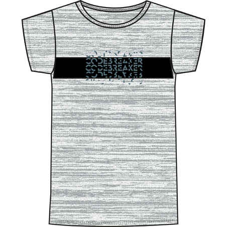 Kids' Basic Cotton T-Shirt - Mottled Grey Print