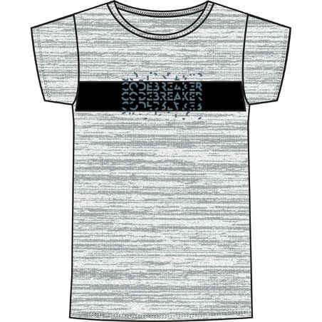Kids' Basic Cotton T-Shirt - Mottled Grey Print