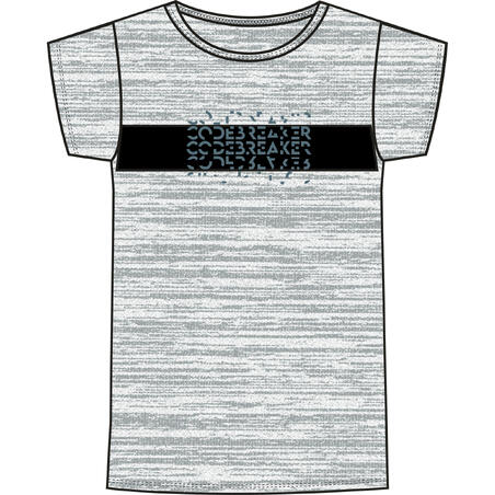 T-shirt enfant coton - Basique gris chiné avec imprimé