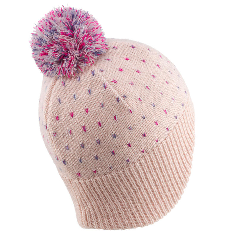 BONNET DE SKI KID - FLAP - ROSE PALE