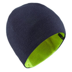 BONNET DE SKI ENFANT - REVERSE - BLEU MARINE JAUNE FLUO