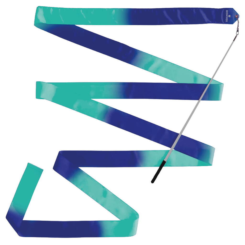 Mākslas vingrošanas lente, 6 m, zila, tirkīzzila