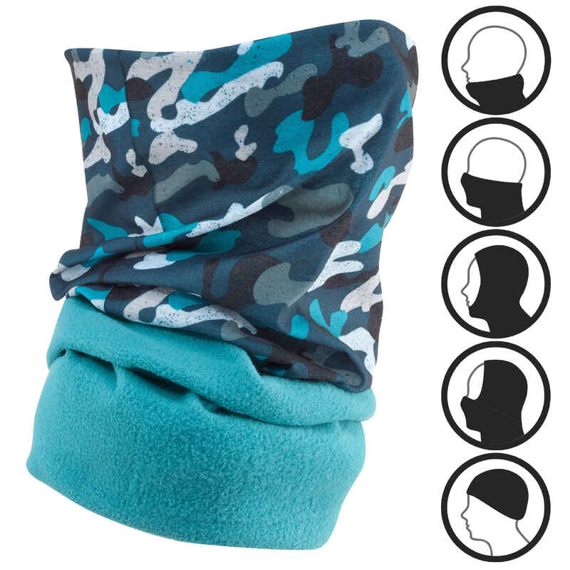 KIDS’ NECK WARMER HUG CAMO GREEN Decathlon