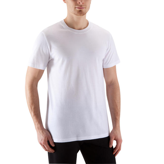 Men's Gym T-Shirt Regular Fit Sportee 100 - White