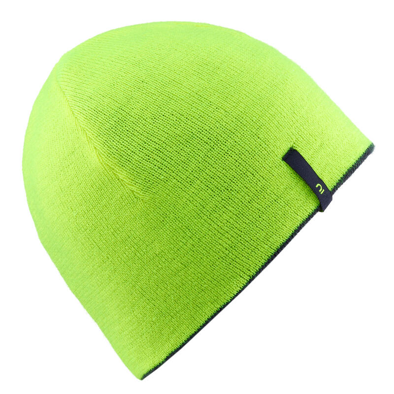 BONNET DE SKI ENFANT - REVERSE - BLEU MARINE JAUNE FLUO