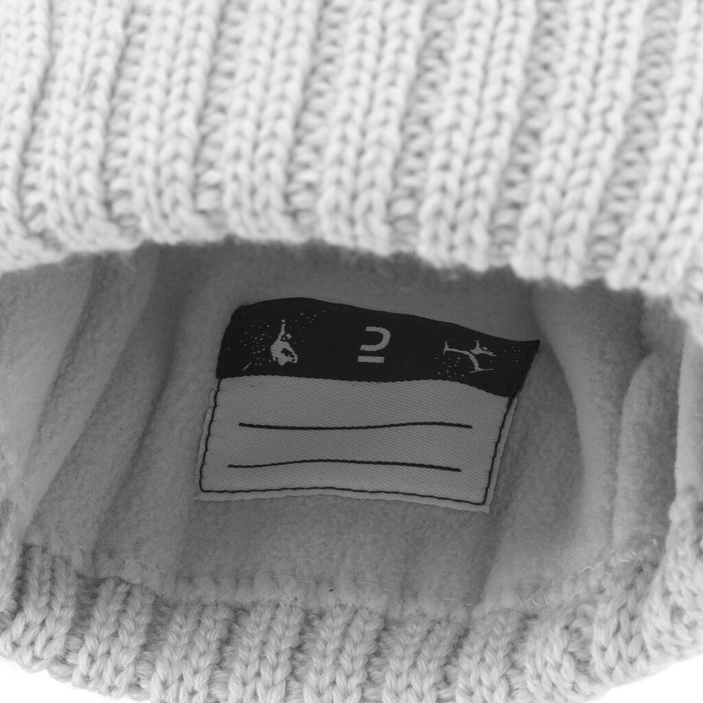 BONNET DE SKI ENFANT - TORSADES FUR WOOL - GRIS